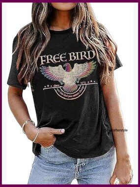 Retro Music Vintage Round Neck Rock Band Country Musical Tee